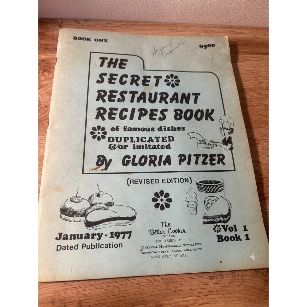 Gloria Pitzer Restaurant Recipes Revised Edition Softcover 1977